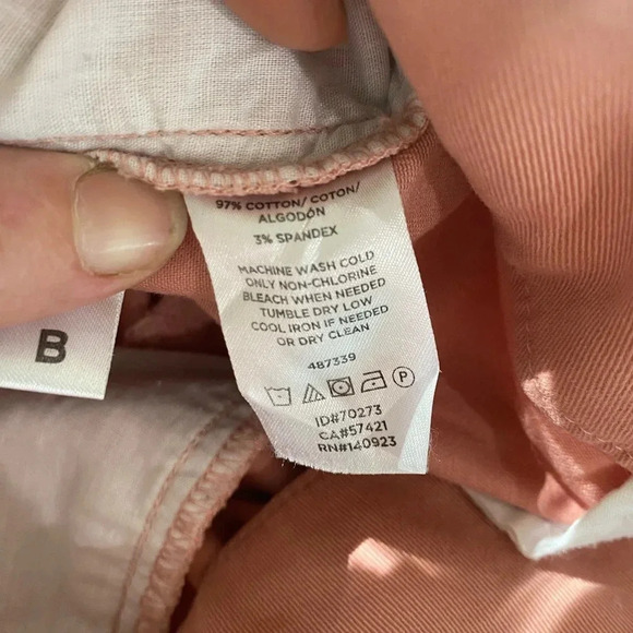 Loft Outlet Coral Modern Chino Crop Undone Hem Pockets Pants Size 4 Flat Front - Picture 16 of 16